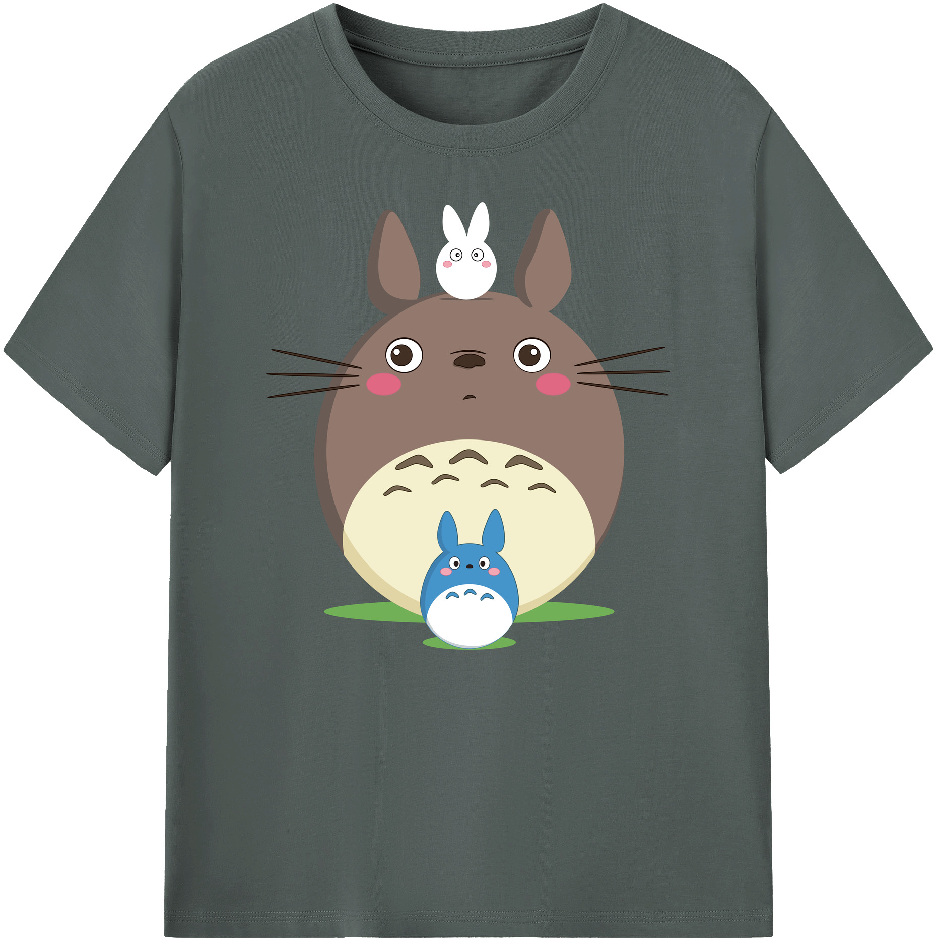 （画像用） となりのトトロ 草壁メイ 草壁サツキ My Neighbor Totoro Satsuki Kusakabe Mei Kusakabe 綿100％ メンズ半袖Tシャツ｜肌触りやわらか＆通気性